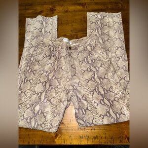 Hugo Buscati Snake Print Straight Leg Pants - Cream and Purple